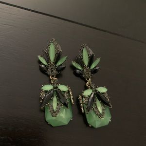 Green hanging earrings